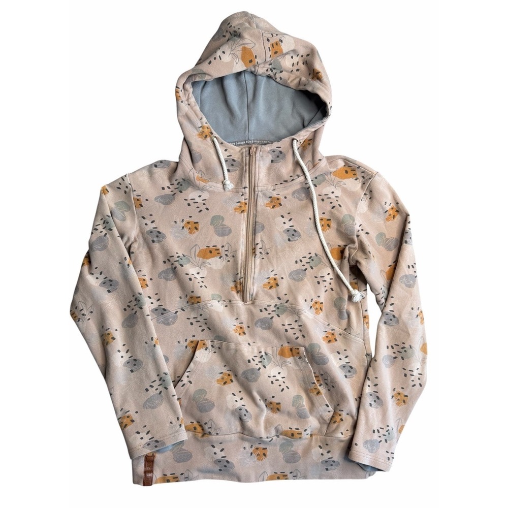 Ampersand Avenue DoubleHood Hoodie Womens Medium Floral Pullover Pink Blue